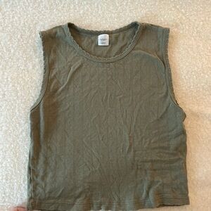 Leset Pointelle Sleeveless Crew Tank Top